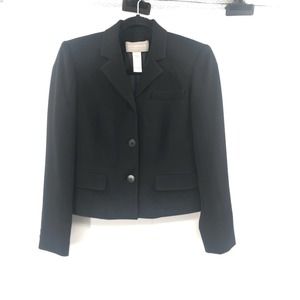 Liz Claiborne Vintage Y2K Button Classic Black Blazer Womens Size 2 Petite